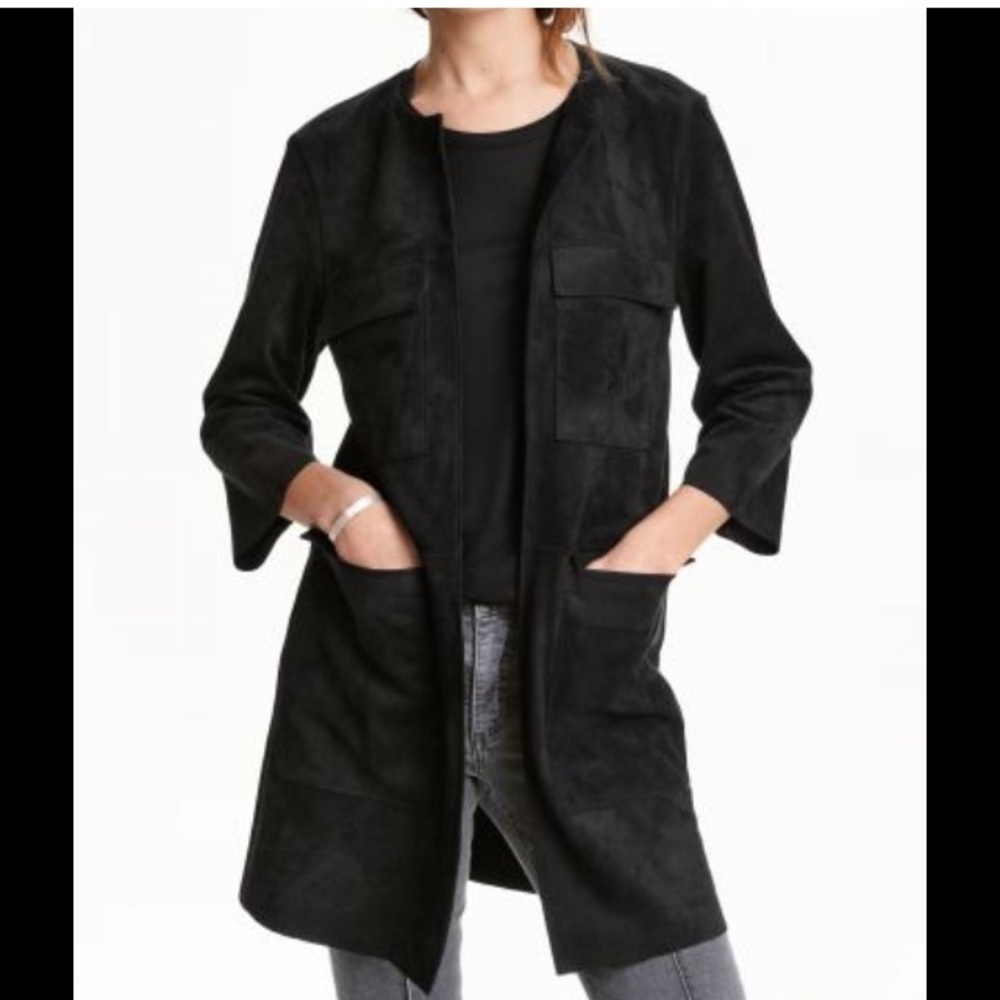 NEW WITH TAG H&M IMITATION SUEDE COAT US4